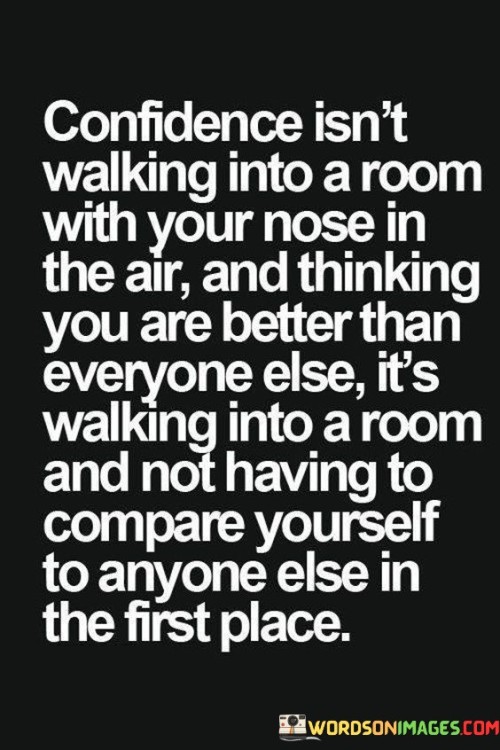 Confidence Isn't Walking Into A Room With Your Nose Quotes