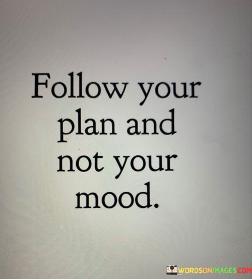 Follow Your Plan And Not Your Mood Quotes