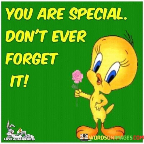 You Are Special Don't Ever Forget It Quotes