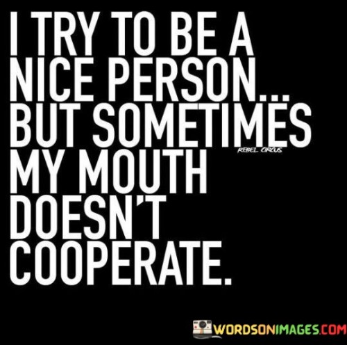 I Try To Be A Nice Person But Sometimes My Mouth Doesn't Quotes