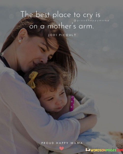 The Best Place To Cry Is On A Mother's Arm Quotes