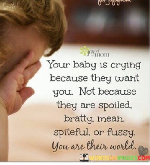 Your Baby Is Crying Because They Want You Quotes