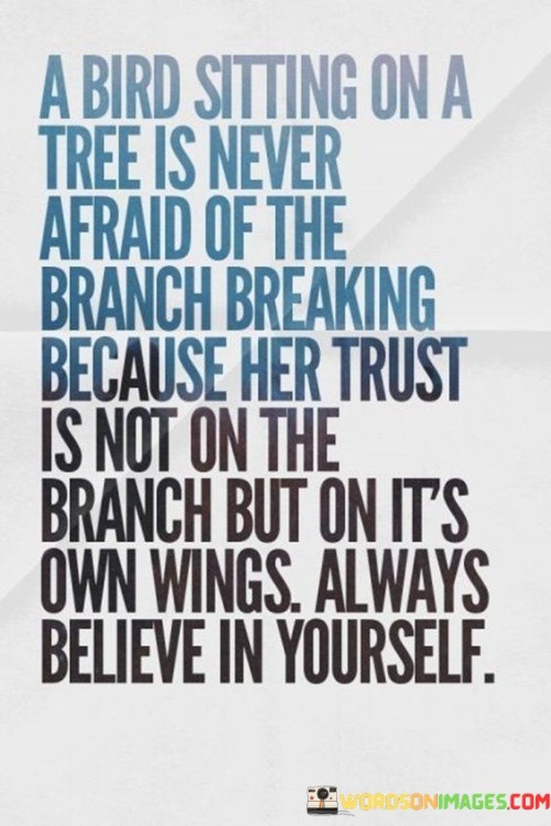 A Bird Sitting On A Tree Is Never Afraid Quotes