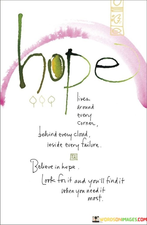 Hope Lives Around Every Corner Behind Every Cloud Inside Every Quotes