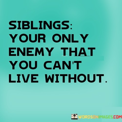 Siblings Your Only Enemy That You Can't Quotes