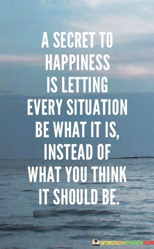 A Secret To Happiness Is Letting Every Situation Quotes