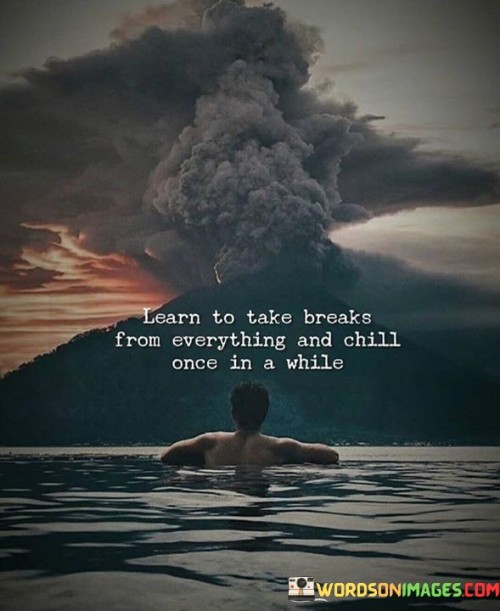 Learn To Take Breaks From Everything And Chill Quotes