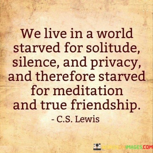 We Live In A World Starved For Solitude Quotes