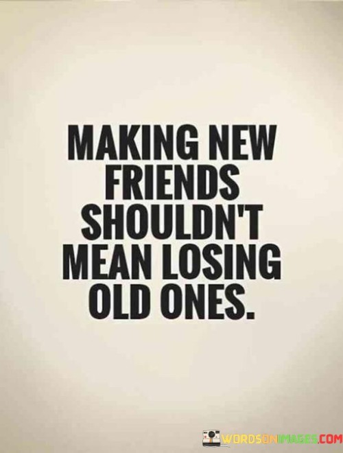 Making New Friends Shouldn't Mean Losing Old Ones Quotes