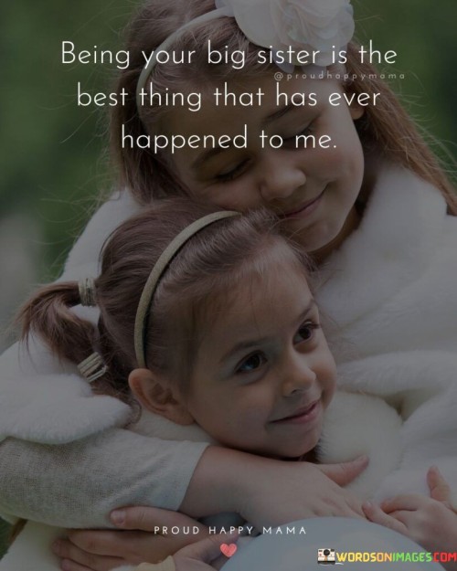 Being Your Big Sister Is The Best Thing Has Ever To Me Quotes