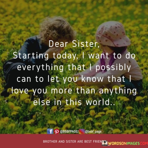 Dear Sister Starting Today I Want To Do Everything That I Possibly Quotes