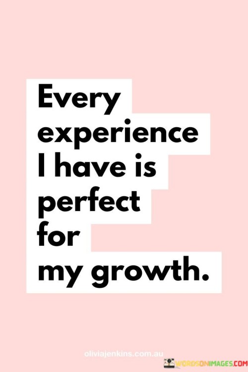 Every Experience I Have Is Perfect For My Growth Quote