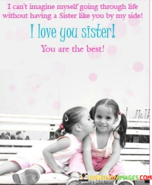 I Can't Imagine Youself Going Though Life Without Having A Sister Like You Quotes