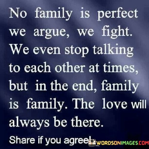 No Family Is Perfect We Argue We Fight We Even Stop Talking Quotes