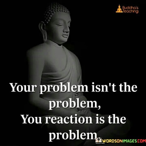 Your Problem Isn't The Problem You Reaction Is The Problem Quote