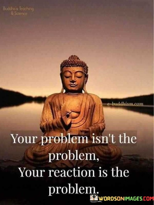 Your Problem Isn't The Problem Your Reaction Is The Problem Quotes