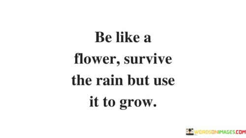 Be Like A Flower Survive The Rain But Use It To Grow Quotes