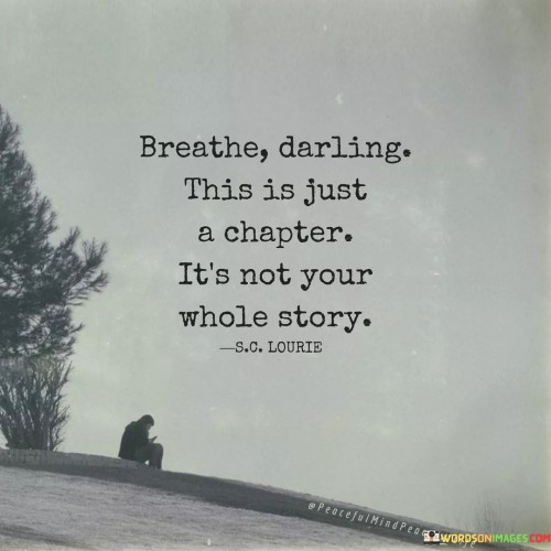 Breathe Darling This Ia Just A Chapter It's Not Your Whole Story Quotes