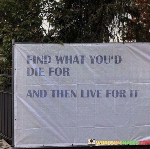 Find What You'd Die For And Then Live For It Quotes