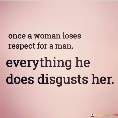 Once A Woman Loses Respect For A Man Everything He Does Quotes