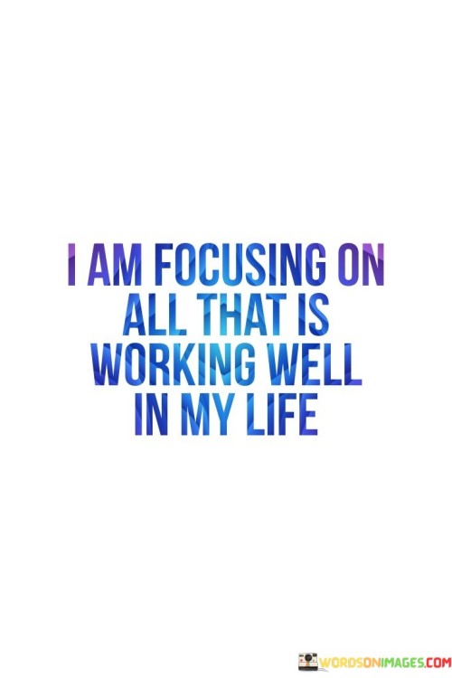 I Am Focusing On All That Is Working Well In My Life Quotes