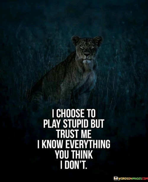 I Choose To Play Stupid But Trust Me I Know Everything Quotes