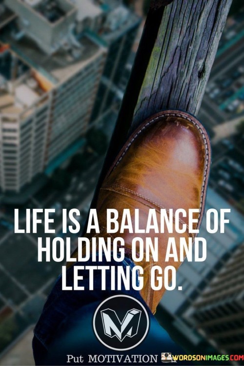 Life Is A Balance Of Holding On And Quotes