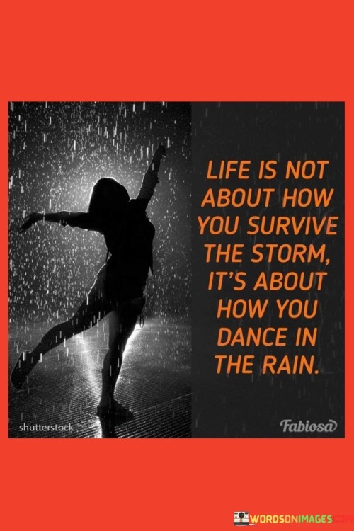 Life Is Not About How You Survive The Storm Quotes