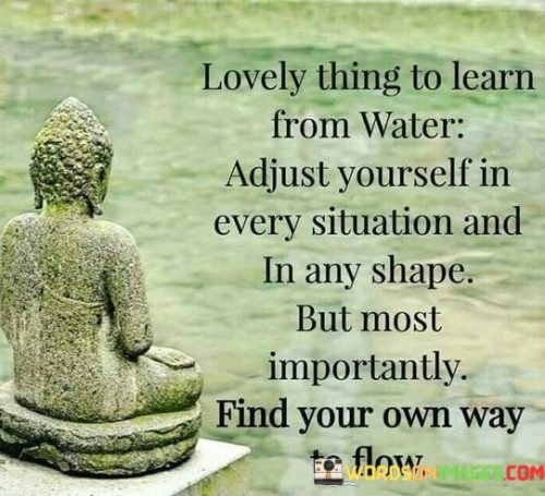 Lovely Thing To Learn From Water Adjust Yourself Quotes