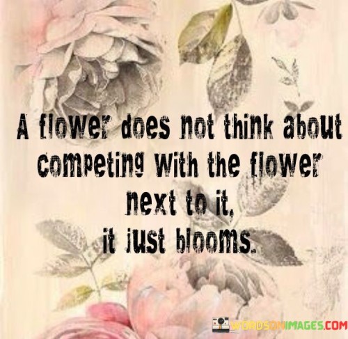 A Flower Does Not Think About Competing With The Quotes