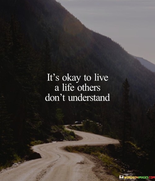 It's Okay To Live A Life Other Don't Understand Quotes