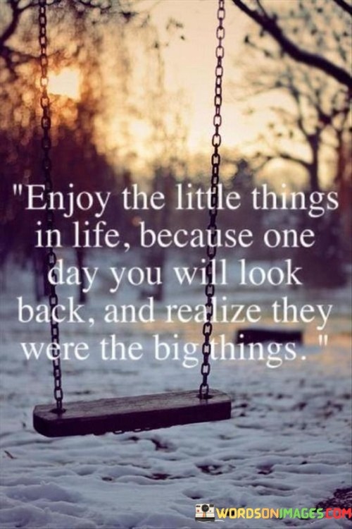 Enjoy The Little Things In Life Because One Day Quotes