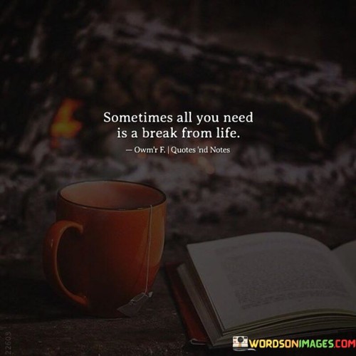 Sometimes All You Need Is A Break From Life Quotes