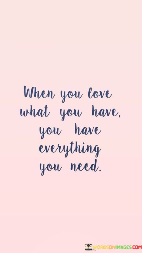 When You Love What You Have You Have Everything You Need Quotes