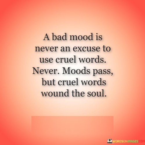 A Bad Mood Is Never An Excuse To Quotes