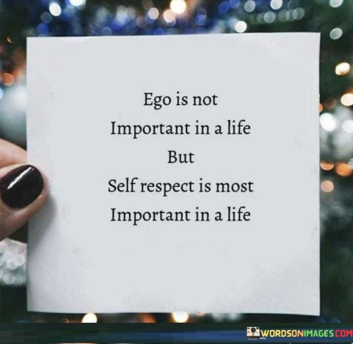 Ego Is Not Important In A Life But Self Quotes