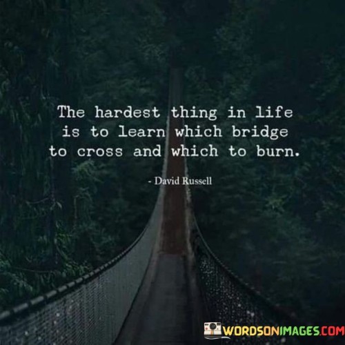 The Hardest Thing In Life Is To Learn Which Bridge To Cross Quotes