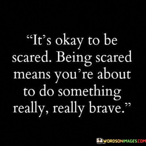 It's Okay To Be Scared Being Scared Means Quotes