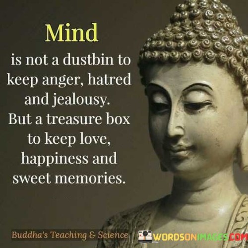 Mind Is Not A Dustbin To Keep Anger Haterd Quotes