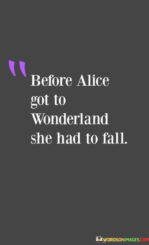 Before Alice Got To Wonderland She Had To Fall Quotes