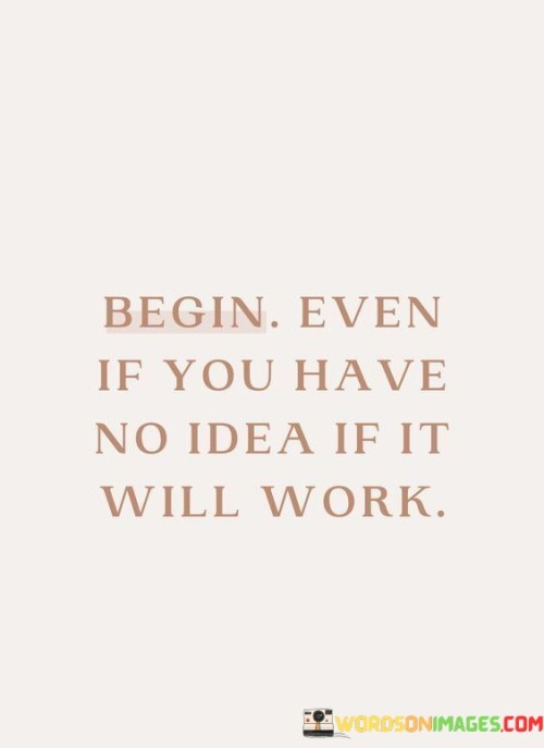 Begin Even If You Have No Idea If It Will Work Quotes