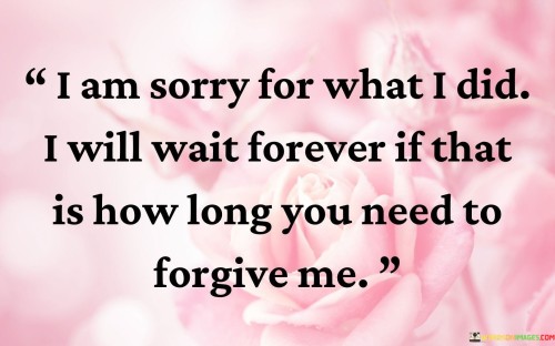 I Am Sorry For What I Did I Will Wait Forever If That Quotes