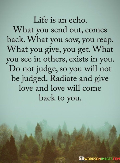 Life Is An Echo What You Send Out Comes Back What Quotes