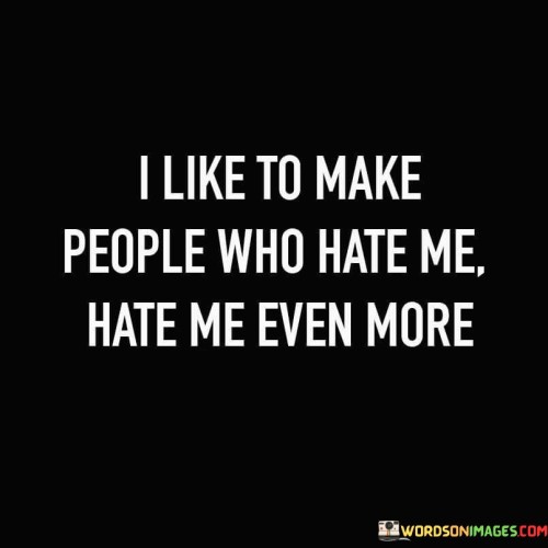 I Like To Make People Who Hate Me Quotes