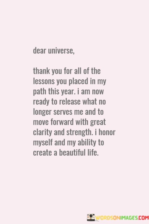 Dear Universe Thank You For All Of The Lessons You Placed Quotes