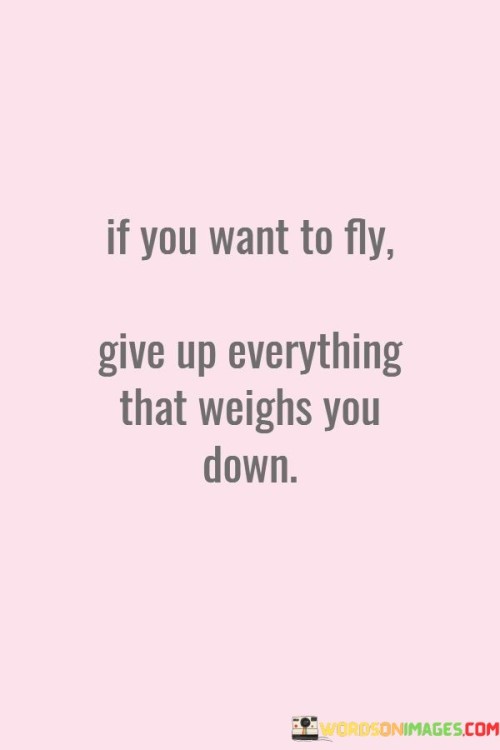 If You Want To Fly Give Up Everything That Weighs Quotes