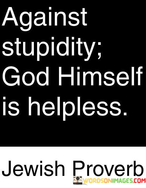 Against Stupidity God Himself Is Helpless Quotes