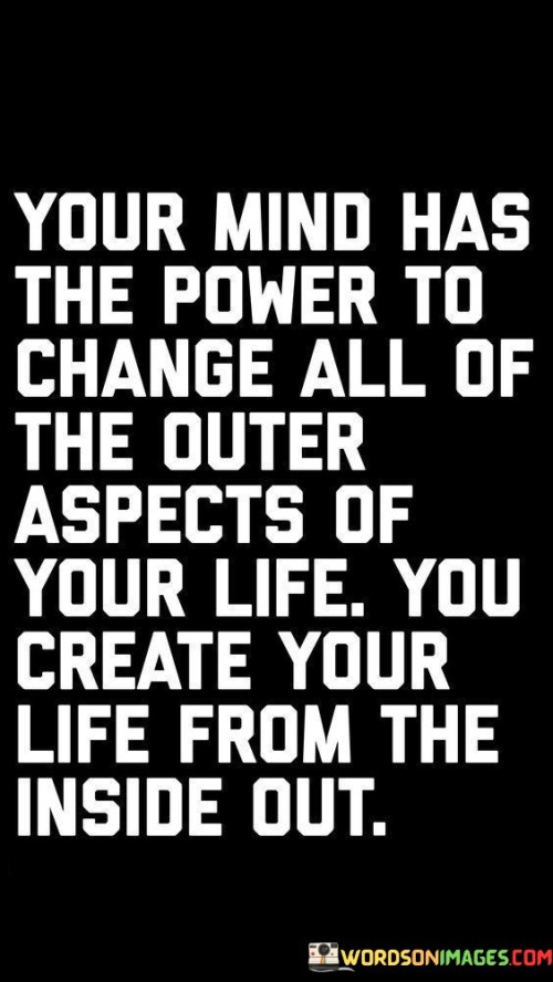 Your Mind Has The Power To Change All Of The Outer Aspects Quotes