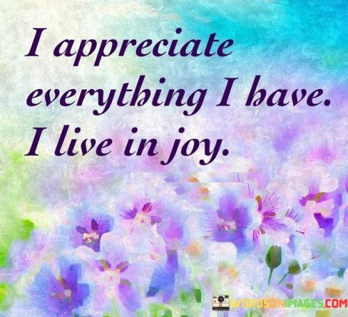 I Appreciate Everything I Have I Live In Joy Quotes