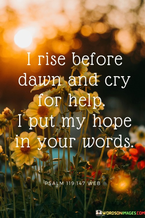 I Rise Before Dawn And Cry For Help I Put My Hope Quotes